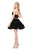 Colors Dress - 1512 Strapless Layered Cocktail Dress in Black