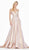 Ashley Lauren - 1513 Spaghetti Strap Two-Toned Metallic A-Line Gown In Pink and Gold