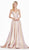 Ashley Lauren - 1513 Spaghetti Strap Two-Toned Metallic A-Line Gown In Pink and Gold