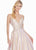 Ashley Lauren - 1513 Spaghetti Strap Two-Toned Metallic A-Line Gown In Pink and Gold