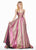 Ashley Lauren - 1513 Spaghetti Strap Two-Toned Metallic A-Line Gown In Pink and Gold
