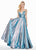 Ashley Lauren - 1513 Spaghetti Strap Two-Toned Metallic A-Line Gown In Blue and Silver