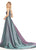 Ashley Lauren - 1514 Metallic Brocade A-line Dress With Train In Purple and Green