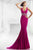 Janique 1516 - Classic Style V Neck Jersey Long Gown in Purple
