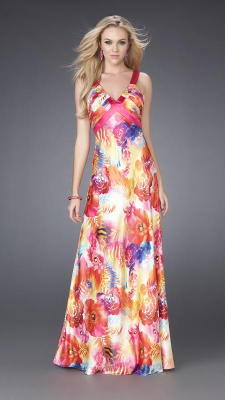La Femme - Floral Long Dress 15178 In Floral