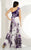 MNM Couture - 6364 Floral Asymmetric A-line Dress In Purple
