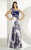 MNM Couture - 6364 Floral Asymmetric A-line Dress In Blue