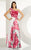 MNM Couture - 6364 Floral Asymmetric A-line Dress In Pink