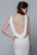 Terani Couture - 151E0265G Bejeweled Cowl/V-Neck Sheath Dress in White