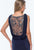 Terani Couture - 151E0265G Bejeweled Cowl/V-Neck Sheath Dress in Blue