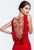 Terani Couture - Glamorous Crystal Accented Scoop Neck Column Gown 151E0265A In Red