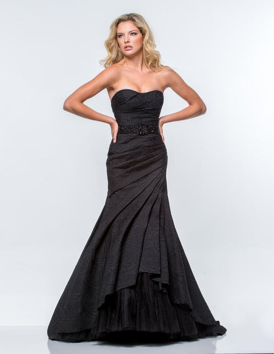 Terani Couture - Strapless Sweetheart Mermaid Gown 151E0314B in Black