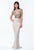 Terani Couture - Beaded High Neck Sheath Gown 151M0352B in Neutral