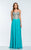 Terani Couture - 151P0036G Bedazzled Sweetheart Lace Up A-line Dress In Blue and Neutral