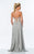 Terani Couture - 151P0036G Bedazzled Sweetheart Lace Up A-line Dress In Silver and Neutral