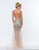 Terani Couture - 151P0122A Bejeweled Illusion Spaghetti Strap Dress in Neutral