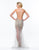 Terani Couture - 151P0122A Bejeweled Illusion Spaghetti Strap Dress in Silver