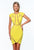 Terani Couture - 151C0202A Jewel Neck Cutout Sheath Dress in Yellow and Green