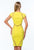 Terani Couture - 151C0202A Jewel Neck Cutout Sheath Dress in Yellow and Green