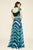 Tadashi Shoji - Cap Sleeves Sweetheart A-Line Dress In Blue and Multi