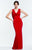 Terani Couture - Glamorous Crystal Accented Scoop Neck Column Gown 151E0265A In Red