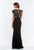 Terani Couture - 151E0444A Lace Overlaid Cap Sleeve Gown in Black and Neutral