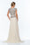 Terani Couture - Embellished Bateau Neck A-Line Gown 151M0351B in Neutral