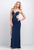 Terani Couture - 151P0059A Sleeveless Illusion Sheath Long Gown in Blue