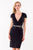 Terani Couture - Sculpted V-Neck Sheath Gown with Peplum Detail 1521C0232A In Black