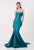 Terani Couture - Straight Across Neck Mermaid Gown 1521E0382B in Green