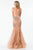 Terani Couture - Dazzling Rhinestone Embellished Illusion Neck Trumpet Gown 1521GL0772A In Nude