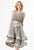 Terani Couture - Stunning Beaded Bateau Neck Polyester Tea length Dress 1521H0101A In Silver, Neutrala
