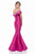 Terani Couture - Sparkling Off the Shoulder Satin Trumpet Gown 1521M06 In Fuchsia