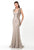 Terani Couture - Beaded V-Neck Evening Gown 1521M0640B in Brown and Silver
