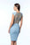 Terani Couture - Beaded Jewel Neck Cocktail Dress 1521C0210B in Blue