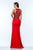 Terani Couture - 1521E0369A Embellished Halter Neck Sheath Dress in Red