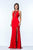 Terani Couture - 1521E0369A Embellished Halter Neck Sheath Dress in Red