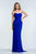 Terani Couture - 1521E0388G Ruched Sweetheart Sheath Dress in Blue