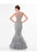 Terani Couture - Gleaming Nude Illusion Trumpet Gown 1521GL0816A In Silver