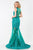 Terani Couture - 1522E0446A Illusion Jewel Neck Trumpet Dress in Green