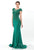 Terani Couture - Beaded Bateau Neck Evening Gown 1522E0469B in Green