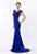 Terani Couture - Beaded Bateau Neck Evening Gown 1522E0469B in Blue