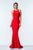 Terani Couture - 1522E0481A Sleeveless Halter Neck Sheath Dress in Red