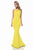 Terani Couture - 1522E0481A Sleeveless Halter Neck Sheath Dress in Yellow