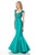 Terani Couture - Lace Bateau Neck Evening Gown 1522E0508B in Green