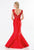 Terani Couture - Lace Bateau Neck Evening Gown 1522E0508B in Red