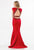 Terani Couture - Bead Embellished Bateau Neck Gown 1522E0526B in Red