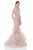Terani Couture - Cap Sleeve Sparkling Tiered Mermaid Gown 1522GL0839A In Pink