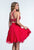 Terani Couture - Two-Piece Sequined Halter A-Line Cocktail Dress 1522H0160A in Red