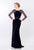 Terani Couture - Ornate Crepe Mesh Sheath Gown 1522M0655B in Blue